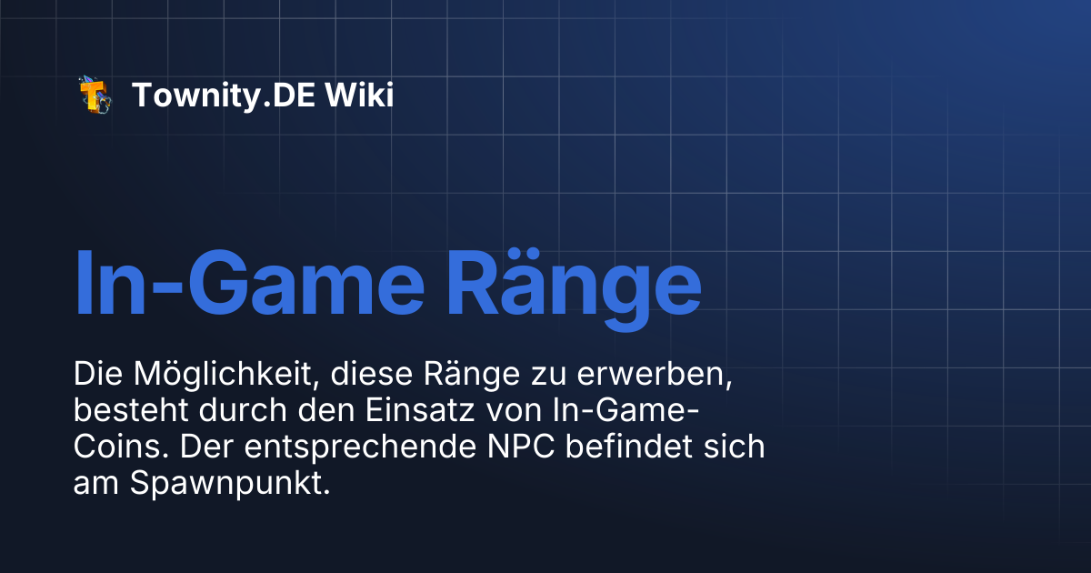 In-Game Ränge | Townity.DE Wiki